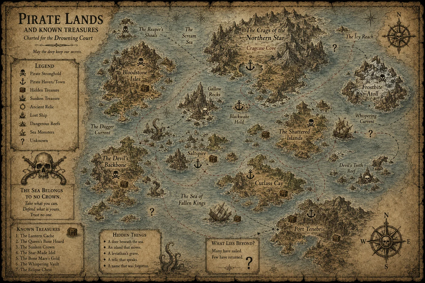 Fantasy map created for worldbuilding